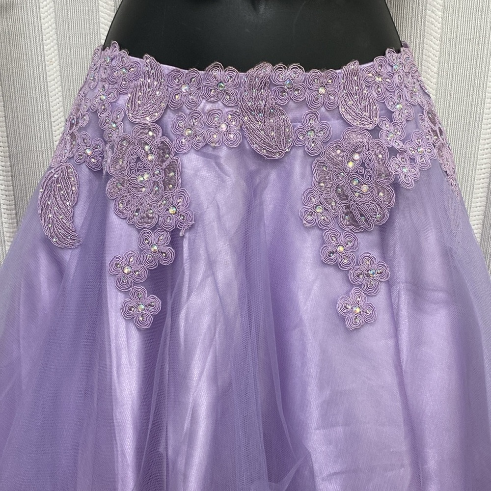Anny Lee 2 Piece Halter Dress Homecoming Prom Purple Lavender Size Small EUC - Picture 3 of 12
